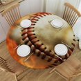 thumbnail image 1 of Round Fitted Table Cloth Fire Baseball Elastic Tablecloth for Round Tables, Waterproof Table, 1 of 8