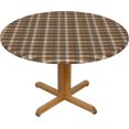 thumbnail image 1 of Round Fitted Tablecloth 44 Inch, Brown Glen Plaid Fitted Round Table Cloth Elastic Fitted Tablecloth Water Resistant Table Top Cover Decorative Fabric Table Cover for Dining, Party, Buffet, Wedding, 1 of 8