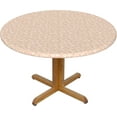 thumbnail image 1 of Round Fitted Tablecloth 44 Inch, Cute Small Beige Flower Round Table Cover Water Resistant Table Cloths Fabric Tablecloth for Dining, Party, Buffet, Wedding, 1 of 8