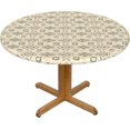 thumbnail image 1 of Round Fitted Tablecloth 44 Inch, Dyed Geometric Circle Tablecloth Waterproof Stain Resistant Table Covers Kitchen Tablecloth for Daily Use Kitchen Dining Party Wedding, 1 of 8