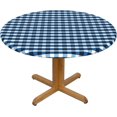 thumbnail image 1 of Round Fitted Tablecloth 44 Inch, Gingham Buffalo Plaid Fitted Round Table Cover Fitted Stretch Table Cover Wipeable Table Covers Dining Table Cover for Dining, Party, Buffet, Wedding, 1 of 8