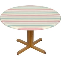 Round Fitted Tablecloth 44 Inch, Pastel Colors Texture Circle Tablecloth Spillproof Soil Resistant Table Top Cover Cloth Table Cover for Dining, Party, Buffet, Wedding