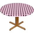thumbnail image 1 of Round Fitted Tablecloth 44 Inch, Pink Buffalo Plaid Round Fitted Tablecloth Fitted Tablecloth Waterproof Resistant Durable Table Cloth Cover Kitchen Tablecover for Dining, Party, Buffet, Wedding, 1 of 8