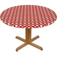 thumbnail image 1 of Round Fitted Tablecloth 44 Inch, Retro Red Plaid Round Fitted Tablecolth Fitted Tablecloth Spillproof Soil Resistant Table Cloths Decorative Tablecloths for Dining Table, Buffet Parties and Camping, 1 of 8