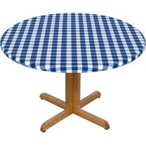 Round Fitted Tablecloth 44 Inch, Royal Blue Round Fitted Tablecloth Fitted Table Clothes Waterproof Table Cover Kitchen Tablecloth for Dining, Parties, Camping