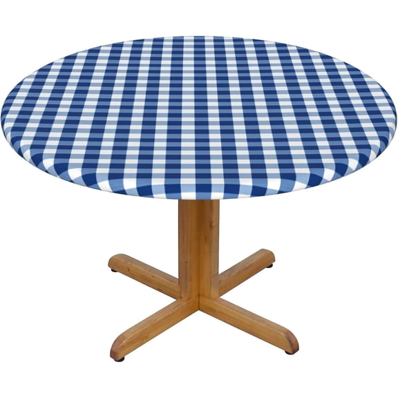 Round Fitted Tablecloth 44 Inch, Royal Blue Round Fitted Tablecloth Fitted Table Clothes Waterproof Table Cover Kitchen Tablecloth for Dining, Parties, Camping