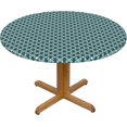thumbnail image 1 of Round Fitted Tablecloth 44 Inch, Traditional Blue Geometric Round Fitted Tablecloth Fitted Table Clothes Wipeable Table Cloth Cover Farmhouse Table Cover for Dining, Party, Buffet, Wedding, 1 of 8