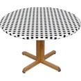 thumbnail image 1 of Round Fitted Tablecloth 44 Inch, White Buffalo Plaid Fitted Round Table Cloth Fitted Table Cover Washable Tabletop Cover Kitchen Tablecover for Dining Table, Buffet Parties and Camping, 1 of 8