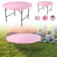 thumbnail image 1 of Round Fitted Tablecloth 47.24 Inch Stretch Polyester Table Cover Washable Elastic Table Topper for Indoor Outdoor Dining Picnic Patio Party Decor, 1 of 6