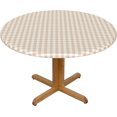 thumbnail image 1 of Round Fitted Tablecloth 52 Inch, Beige Gingham Round Fitted Tablecloth Fitted Tablecloth Water Resistant Spill Proof Table Covers Outdoor Tablecloth for Dining, Parties, Camping, 1 of 8