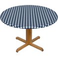 thumbnail image 1 of Round Fitted Tablecloth 52 Inch, Dark Blue White Gingham Elastic Tablecloth for Round Tables Fitted Table Cover Heat Resistant Table Cover Kitchen Tablecover for Restaurant, Picnic, Indoor Outdoor, 1 of 8