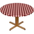 thumbnail image 1 of Round Fitted Tablecloth 52 Inch, Gingham Buffalo Plaid Fitted Round Table Cover Fitted Tablecloth Oil Spill Proof Table Top Cover Cloth Table Cover for Restaurant, Picnic, Indoor and Outdoor Dining, 1 of 8