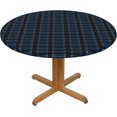thumbnail image 1 of Round Fitted Tablecloth 52 Inch, Navy Blue Plaid Elastic Tablecloth for Round Tables Elastic Tablecloth Washable Table Covers Wipe Clean Table Cover for Dining Table, Buffet Parties and Camping, 1 of 8