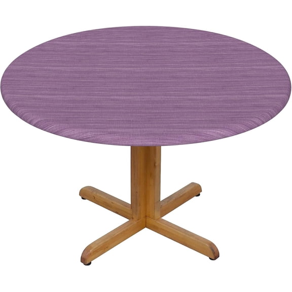 Round Fitted Tablecloth 52 Inch, Purple Natural Texture Circular Table Cover Washable Tabletop Covers Fabric Table Cloth for Dining, Party, Buffet, Wedding