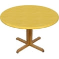 thumbnail image 1 of Round Fitted Tablecloth 52 Inch, Yellow Natural Texture Round Tablecloths Heat Resistant Table Cloth Round Outdoor Tablecloth for Dining, Party, Buffet, Wedding, 1 of 8