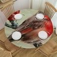 thumbnail image 1 of Round Fitted Tablecloth Cardinal Birds Round Tablecloth with Elastic Edge Winter Bird Flower Circular Table Cover Waterproof Wipeable Table Cloth, Fits Round Tables, 1 of 8