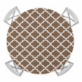 thumbnail image 1 of Round Fitted Tablecloth with Elastic Edge, Brown Moroccon Waterproof Table Cloth Table Cover for 36"-44" Tables, Retro Country Minimalist Abstract Motifs Tablecloths for Dining Picnic Party Outdoor, 1 of 9