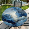 thumbnail image 1 of Round Fitted Tablecloth with Elastic Edge Design Table Cover Waterproof Stain-Resistant Wipeable Table Cloth Best for 38"-42" Round Tables for Outdoor Indoor Blue Marble, 1 of 4