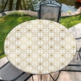 thumbnail image 1 of Round Fitted Tablecloth with Elastic Edge Design Table Cover Waterproof Stain-Resistant Wipeable Table Cloth Best for 38"-42" Round Tables for Outdoor Indoor Geometric Flowers, 1 of 4