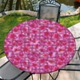 thumbnail image 1 of Round Fitted Tablecloth with Elastic Edge Design Table Cover Waterproof Stain-Resistant Wipeable Table Cloth Best for 38"-42" Round Tables for Outdoor Indoor Pink Flowers, 1 of 4