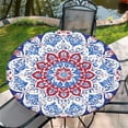 thumbnail image 1 of Round Fitted Tablecloth with Elastic Edge Design Table Cover Waterproof Stain-Resistant Wipeable Table Cloth Best for 42"-46" Round Tables for Outdoor Indoor Bohemia, 1 of 4