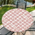 thumbnail image 1 of Round Fitted Tablecloth with Elastic Edge Design Table Cover Waterproof Stain-Resistant Wipeable Table Cloth Best for 46"-50" Round Tables Red Checkered Pattern, 1 of 4
