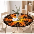 thumbnail image 1 of Round Fitted Tablecloth with Elastic Edge Design Table Cover Waterproof Table Cloth Stain-Resistant for 35-47" Round Table for Dining, Picnic, Party, Decor, Outdoor, Halloween, 1 of 7