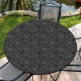 thumbnail image 1 of Round Fitted Tablecloth with Elastic Edge Design Table Cover Waterproof Table Cloth Stain-Resistant for 52" Round Table for Dining, Picnic, Party, Decor, Outdoor, Modern Black, 1 of 4