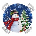 thumbnail image 1 of Round Fitted Tablecloth with Elastic Edge, Navy Blue Christmas Waterproof Table Cloth Table Cover for 45"-54" Tables, Snowman Xmas Tree Ball Gifts Winter Tablecloths for Dining Picnic Party Outdoor, 1 of 9