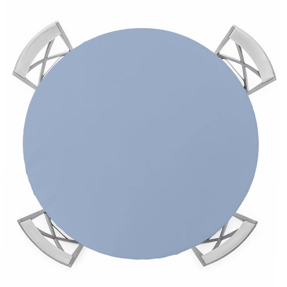 Round Fitted Tablecloth with Elastic Edge, Pure Light Blue Waterproof Table Cloth Table Cover for 45"-54" Tables, Simple Solid Color Tablecloths for Dining Picnic Party Outdoor