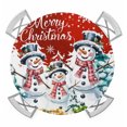 thumbnail image 1 of Round Fitted Tablecloth with Elastic Edge, Red Christmas Waterproof Table Cloth Table Cover for 45"-54" Tables, Winter Snowman Xmas Pine Tree Snowflakes Tablecloths for Dining Picnic Party Outdoor, 1 of 9