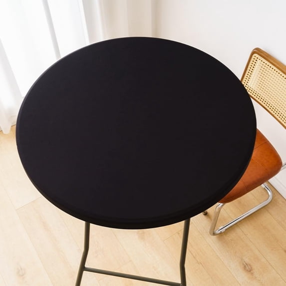 Round Fitted Tablecloth with Elastic Edge, Waterproof Oilproof Wipeable Round Table Cover, Stain Resistant Patio Dining Table Protector for Indoor Outdoor Party, 3Style Diameter: 32 inches