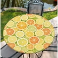 thumbnail image 1 of Round Fitted Tablecloth with Elastic Edge, Waterproof Stain Resistant Fabric Table Cover for 36"-65" Round Table, Indoor Outdoor Dining, Kitchen Decor, Camping, Holiday, Party, 1 of 7