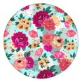 thumbnail image 1 of Round Fitted Tablecloth with Elastic Edges Fits 36"-44" Round Tables Pioneer Colorful Floral Waterproof Table Cover Washable Indoor and Outdoor for Party Kitchen Dinner Banquet Patio Picnic, 1 of 7