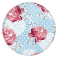 thumbnail image 1 of Round Fitted Tablecloth with Elastic Edges Fits 36"-44" Round Tables Pioneer Colorful Floral Waterproof Table Cover Washable Indoor and Outdoor for Party Kitchen Dinner Banquet Patio Picnic, 1 of 7