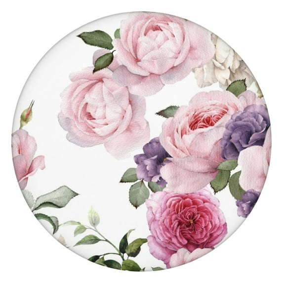 Round Fitted Tablecloth with Elastic Edges Fits 36"-44" Round Tables Pioneer Colorful Floral Waterproof Table Cover Washable Indoor and Outdoor for Party Kitchen Dinner Banquet Patio Picnic