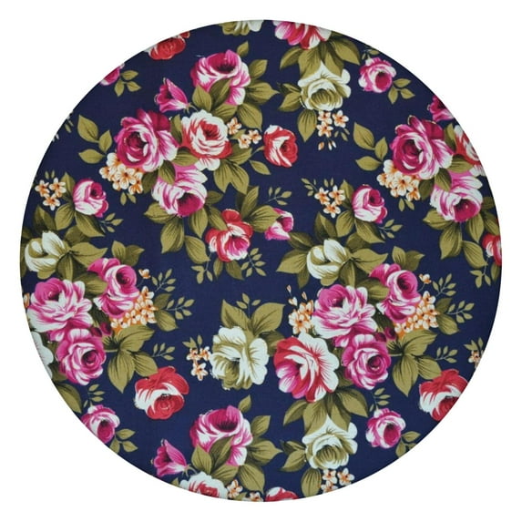 Round Fitted Tablecloth with Elastic Edges Fits 45"-52" Round Tables Pioneer Colorful Floral Waterproof Table Cover Washable Indoor and Outdoor for Party Kitchen Dinner Banquet Patio Picnic