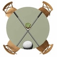 thumbnail image 1 of Round Fitted Tablecloth with Elastic Golf Ball Club Tablecloths Waterproof Oil Proof Game Sports Sage Green Table Cover for Kitchen Dinner Holiday Party Picnic Fits Tables up to 36"- 44" Diameter, 1 of 9