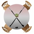 thumbnail image 1 of Round Fitted Tablecloth with Elastic Hockey Player Tablecloths Waterproof Oil Proof Sports Ground Ombre Grey Pink Table Cover for Kitchen Dinner Party Picnic Fits Tables up to 36"- 44" Diameter, 1 of 9