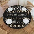 thumbnail image 1 of Round Fitted Tablecloth with Elastic Verse Scripture Quote Round Outdoor Tablecloths Fitted Table Covers for Round Tables Waterproof Reusable Vinyl Table Cloth for Indoor and Outdoor 62"-68", 1 of 7