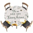 thumbnail image 1 of Round Fitted Tablecloth,Farm Sunflower Eucalyptus Leaf Circle Table Cover Waterproof Table Cloth with Elastic Edge,Country Gradient Botanical Outdoor Tablecloths for Kitchen Picnic 55-60in, 1 of 9