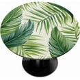 thumbnail image 1 of Round Fitted Tablecloth Green Leaves Round Tablecloth with Elastic Edge Circular Table Cover Waterproof Wipeable Table Cloth, Fits Tables up to 36" - 42" Diameter, 1 of 6
