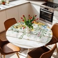 thumbnail image 1 of Round Fitted Tablecloth,Summer Sunflower Green Leaves Circle Table Cover Waterproof Table Cloth with Elastic Edge,Farm Retro Wood Board Outdoor Tablecloths for Kitchen Picnic 36-44in, 1 of 9