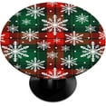 thumbnail image 1 of Round Fitted Tablecloth Wipeable Elastic Snowflake Colorful Christmas Table Cover Waterproof Circle Table Cloth for Indoor Outdoor Dining Kitchen Picnic Camping Patio Decor Gifts,Fit 40-44in Tables, 1 of 4