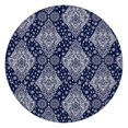 thumbnail image 1 of Round Fitted Tablecloth for 38-42 Inch Tables, 44" Boho Floral Design with Elastic Edge, Spillproof for Dining Room & Patio, 1 of 7