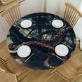 thumbnail image 1 of Round Fitted Tablecloth with Elastic Edge Ocean Animal Octopus Pirate Ship Round Tablecloth, 1 of 8