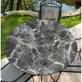 thumbnail image 1 of Round Fitted Tablecloth with Elastic for Round Tables Waterproof Wipeable Tablecloth for 38"-42" Table, 44Inch Tablecover, Marble, 1 of 6