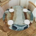 thumbnail image 1 of Round Fitted Tablecloth with Fitted Table Covers for Round Tables Waterproof Reusable, 1 of 8