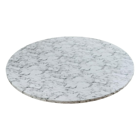 Round Fitted Tablecloth with Flannel Backing, Water Wipeable Table Cover Elastic Edge, Marble Pattern, for Round Tables , 114 to 140cm