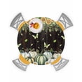 thumbnail image 1 of Round Fitted Tablecloths Botanical Pumpkin Plant Flower Waterproof Table Cover for Kitchen Dining Party Decor Black White Plaid and Yellow,36"-44", 1 of 6